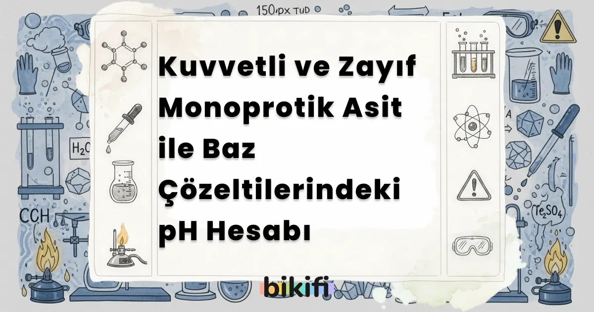 Kuvvetli ve Zayıf Monoprotik Asit ile Baz Çözeltilerindeki pH Hesabı