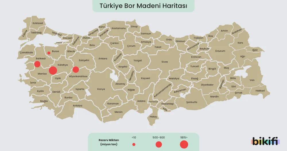 Bor madeninin çıkarıldığı yerler
