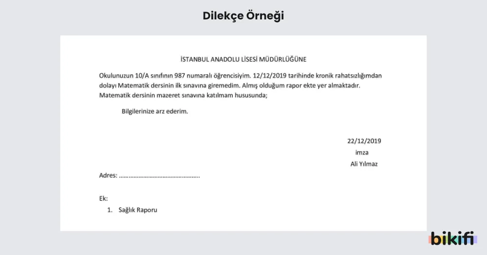 Dilekçe Örneği