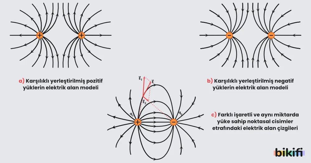 İki Yüklü Noktanın Elektrik Alan Çizgileri